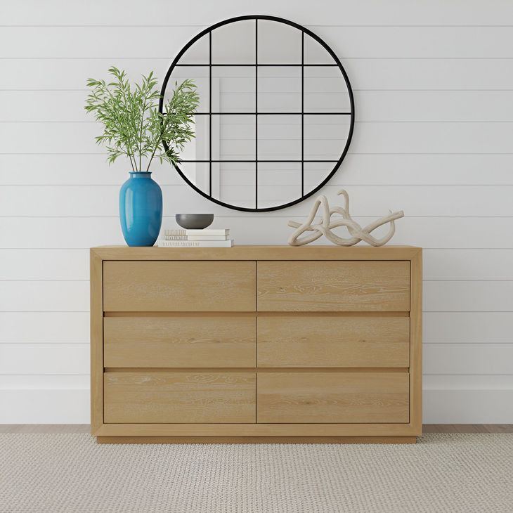 Harper Light Oak 6 Drawers Dresser