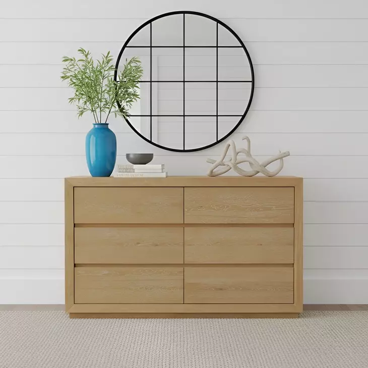Harper Light Oak 6 Drawers Dresser
