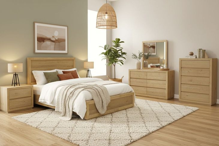 Harper Light Oak Platform Bedroom Set
