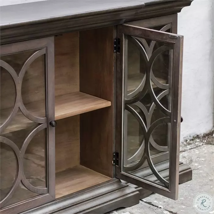 Keyston Metallic Silver and Walnut Accent Chest