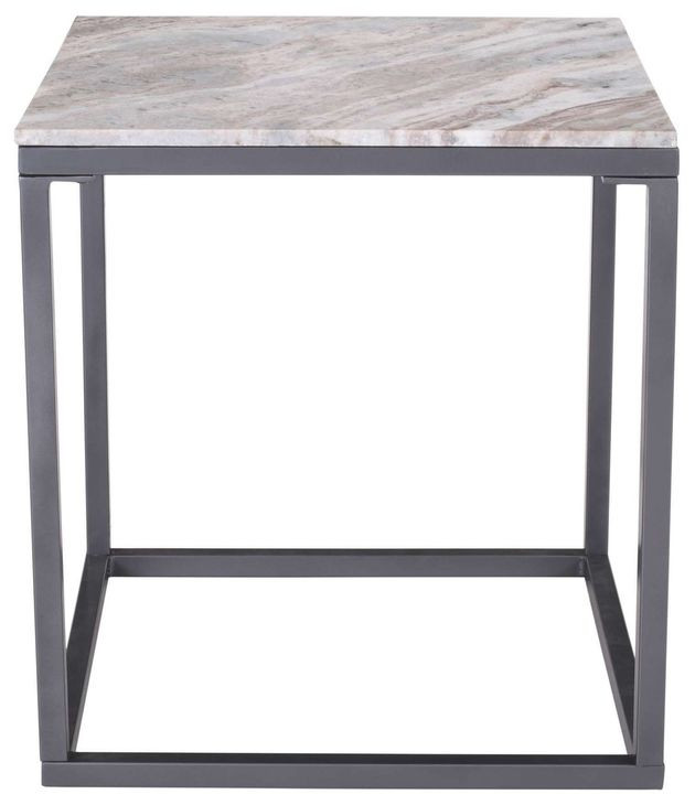 Wynn Gray Square Marble Top End Table