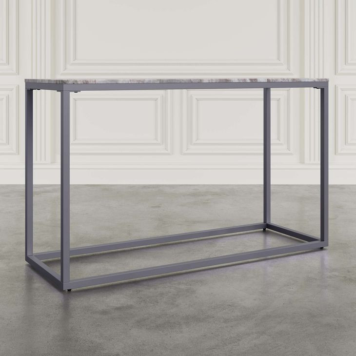 Wynn Gray Rectangular Marble Top Console Table