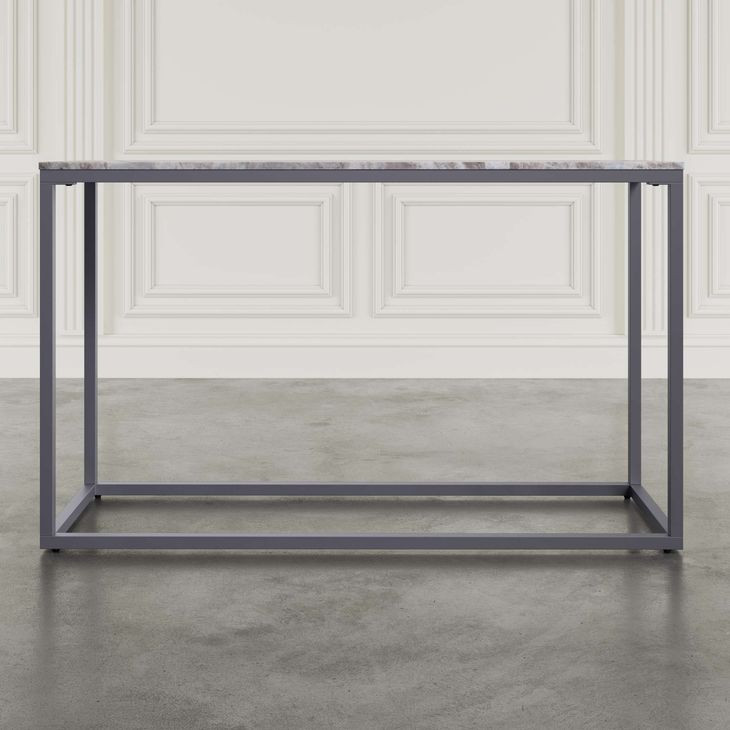 Wynn Gray Rectangular Marble Top Console Table