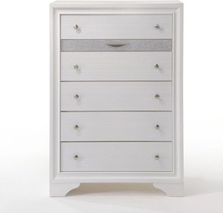 Naima White 5 Drawer Chest