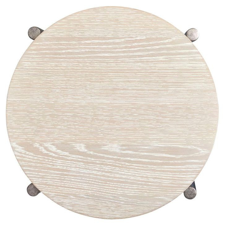 Jennings Edgecomb Gray and Weathered Antique Nickel Round Accent Table