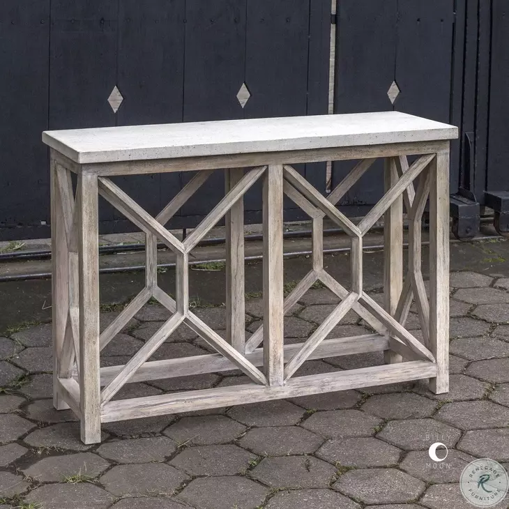 Alastair Neutral Ivory and Warm Oatmeal Console Table