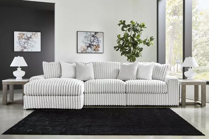 Stupendous Gray 3 Piece Modular Sectional with Chaise