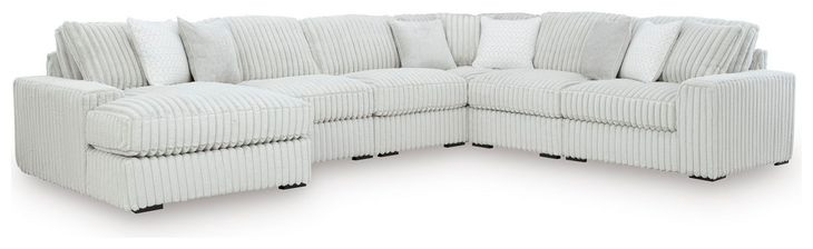 Stupendous Gray 6 Piece Modular Sectional with Chaise