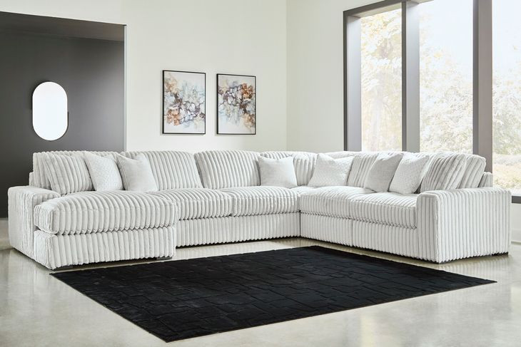 Stupendous Gray 6 Piece Modular Sectional with Chaise