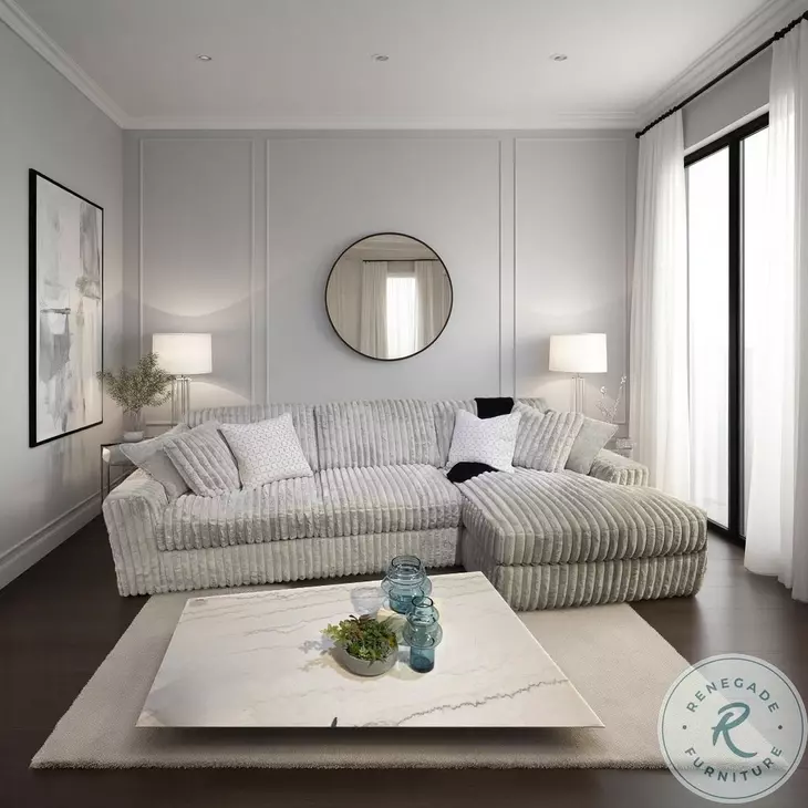 Stupendous Alloy 2 Piece Sectional with RAF Chaise