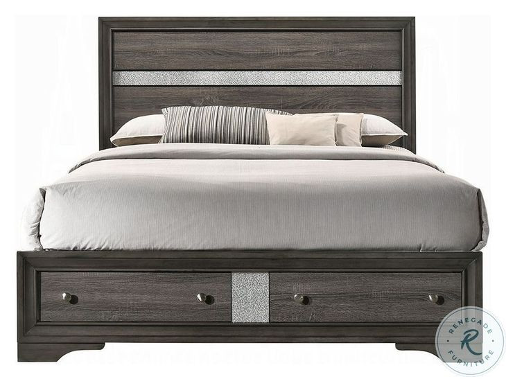 Naima Gray Eastern King Panel Bed with Storage
