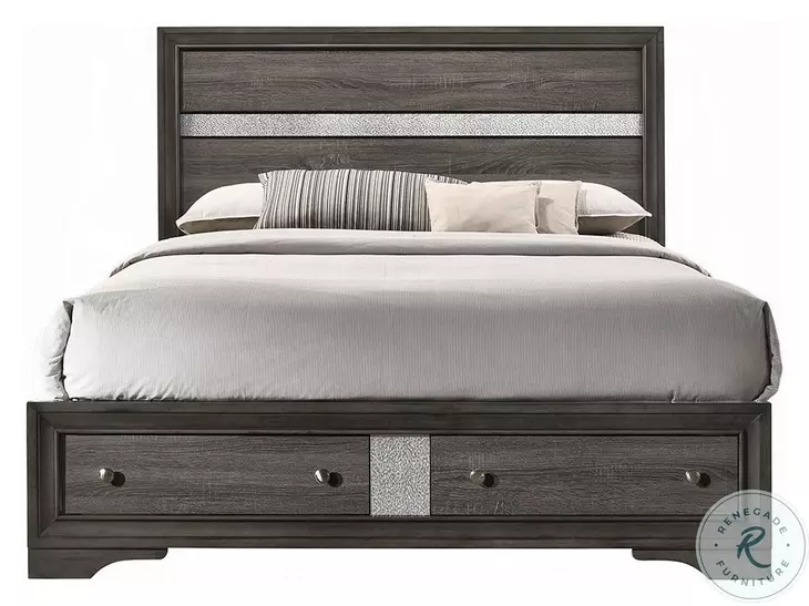 Naima Gray Queen Panel Bed with Storage