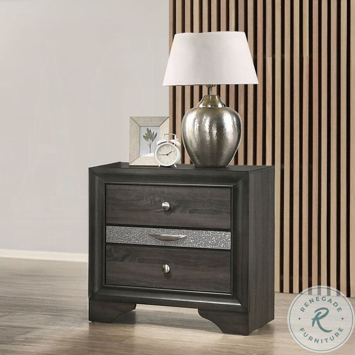 Naima Gray 3 Drawer Nightstand