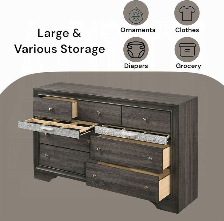 Naima Gray 9 Drawer Dresser