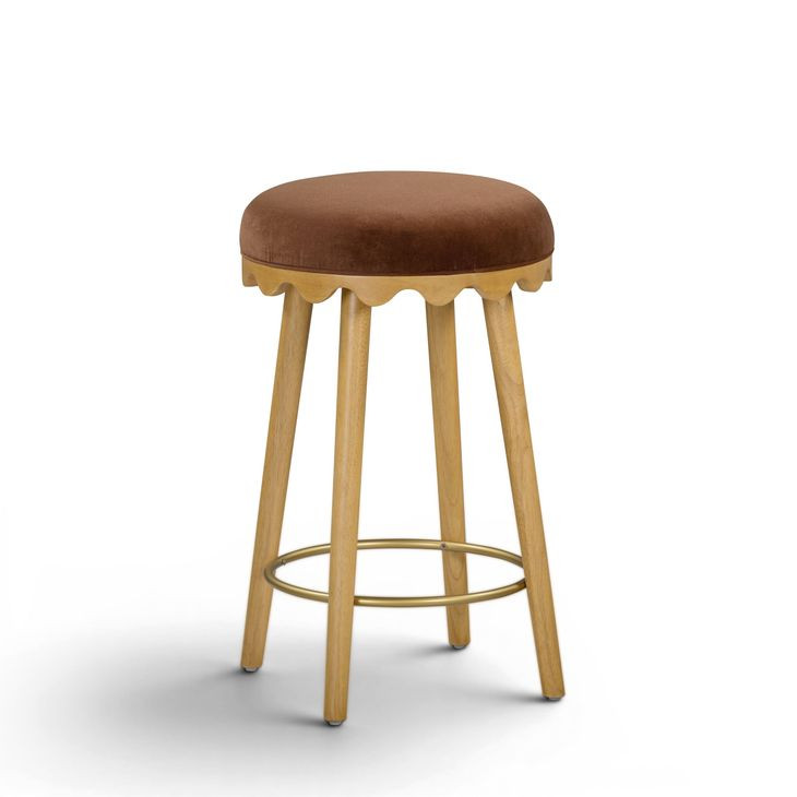 Oodle Bronze Performance Vegan Mohair Upholstered Counter Height Stool
