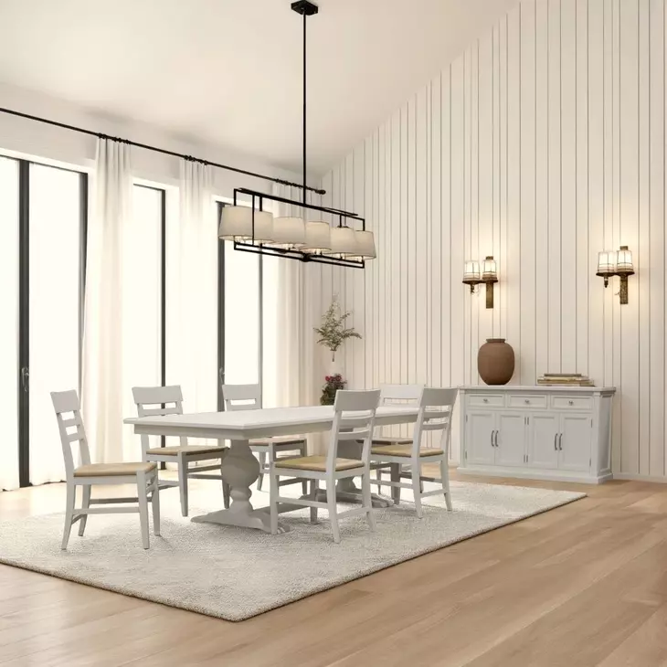 Hampton White 96" Extendable Rectangular Dining Table