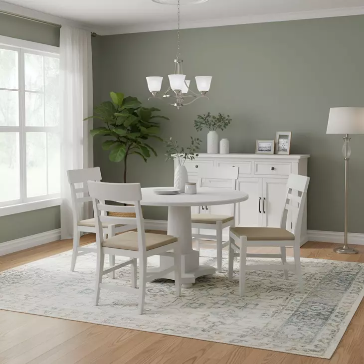 Hampton White Round Dining Room Set