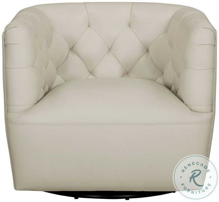 Mira Taupe Leather Swivel Chair