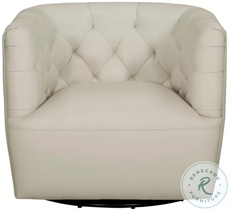 Maelis Taupe Leather Swivel Chair