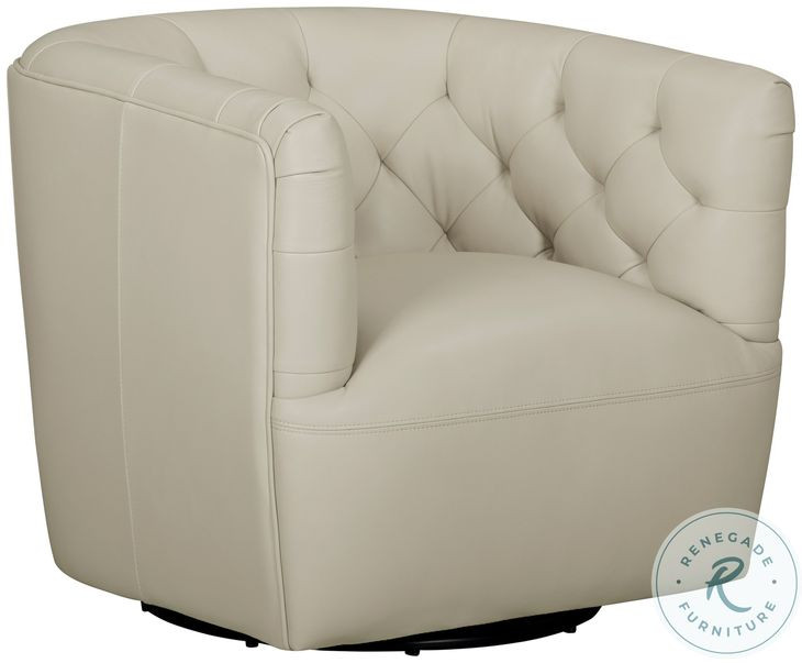 Mira Taupe Leather Swivel Chair
