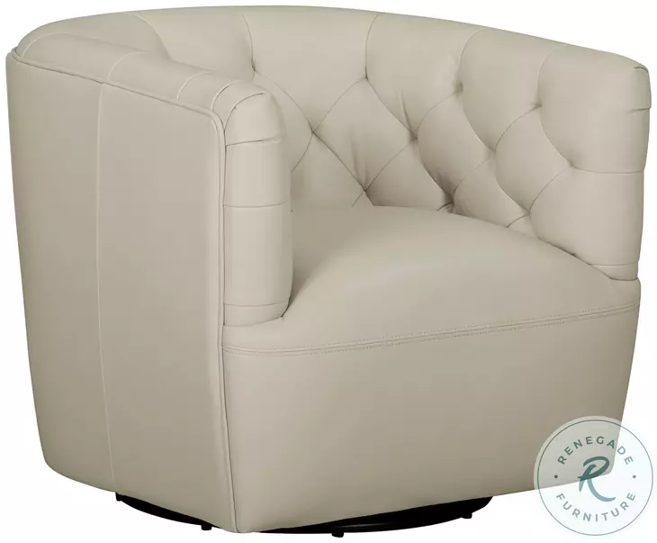 Maelis Taupe Leather Swivel Chair