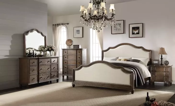 Baudouin Weathered Oak Arched Dresser Mirror