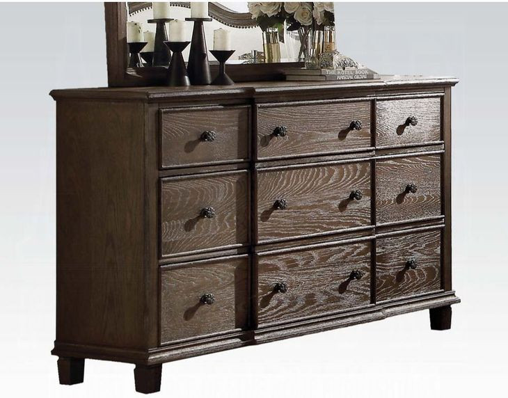 Baudouin Weathered Oak 9 Drawer Dresser