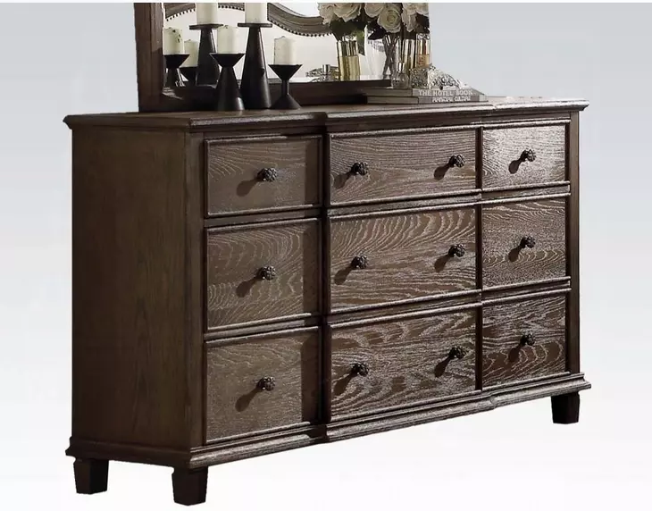 Baudouin Weathered Oak 9 Drawer Dresser