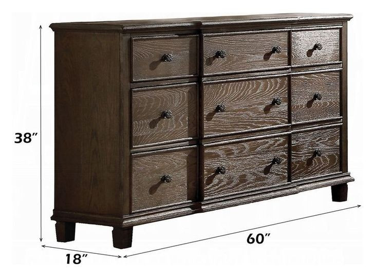 Baudouin Weathered Oak 9 Drawer Dresser
