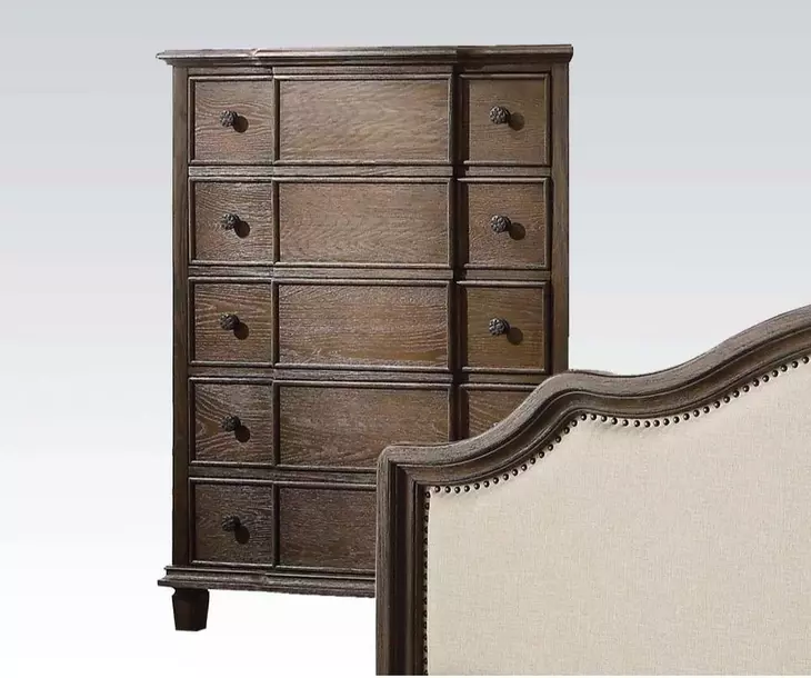Baudouin Weathered Oak 5 Drawer Chest