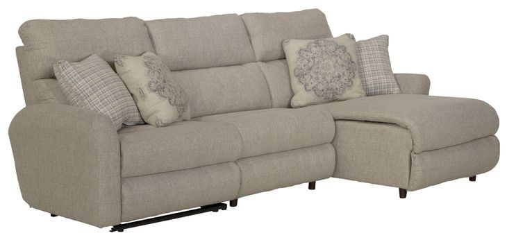 McPherson Buff and Winter 3 Piece Modular Power Reclining RAF Chaise Sectional with USB Charging