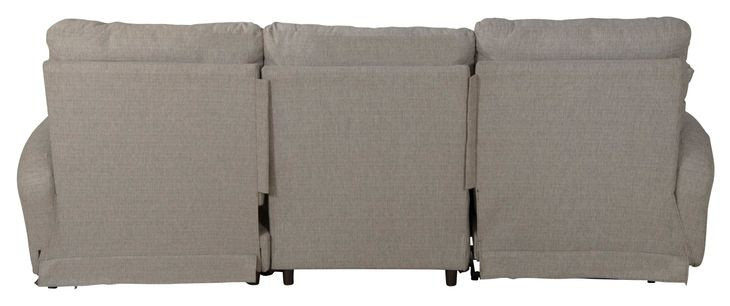 McPherson Buff and Winter 3 Piece Modular Power Reclining RAF Chaise Sectional with USB Charging