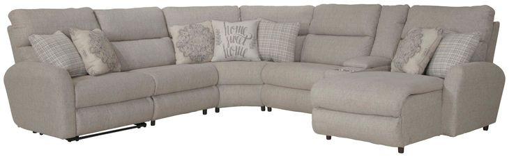 McPherson Buff and Winter 6 Piece Modular Power Reclining Sectional with USB Charging