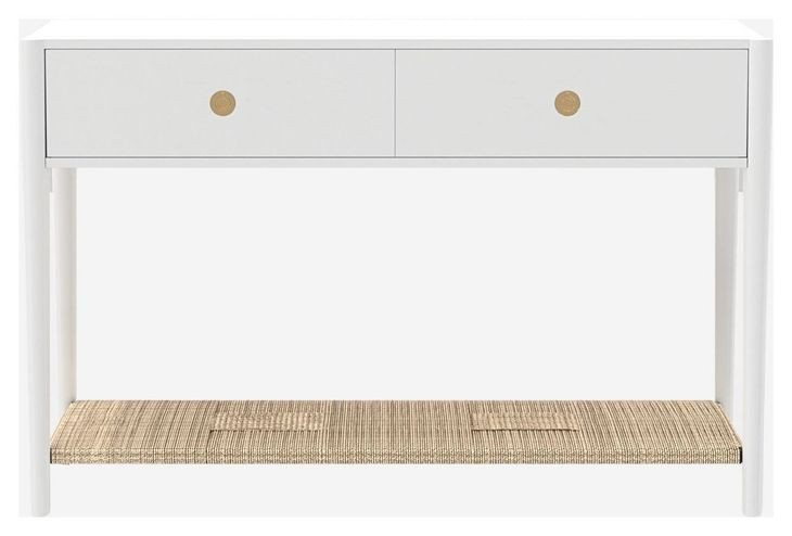 Cleo White Rectangular Console Table