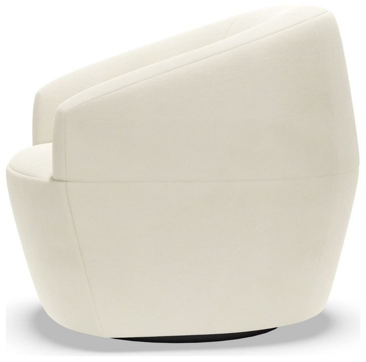 Natalie White Upholstered Swivel Chair
