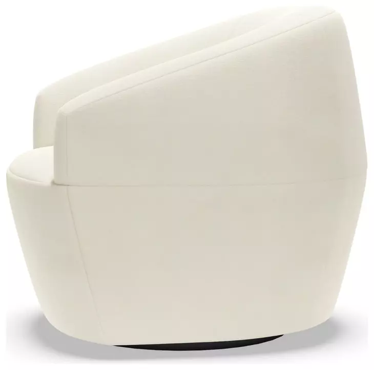 Natalie White Upholstered Swivel Chair