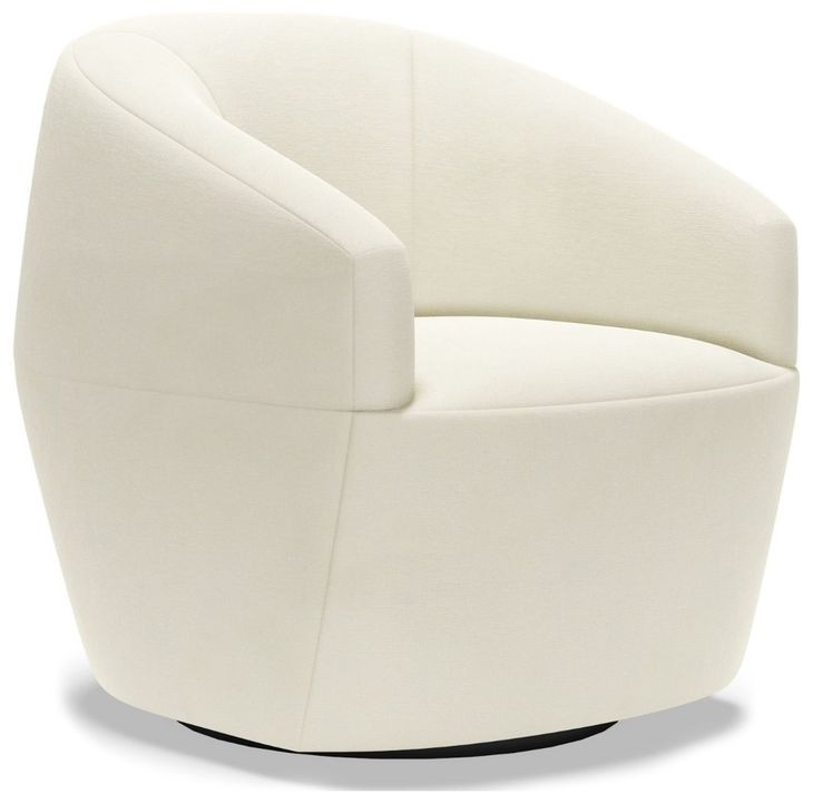 Natalie White Upholstered Swivel Chair