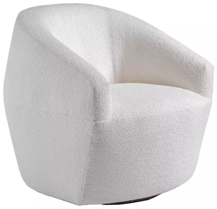 Natalie Ivory Upholstered Swivel Chair