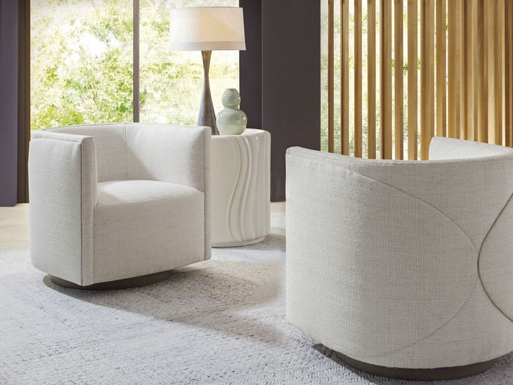 Ingrid Ivory Upholstered Swivel Chair