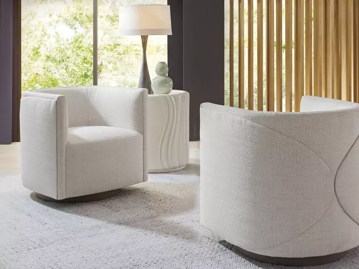 Ingrid Ivory Upholstered Swivel Chair