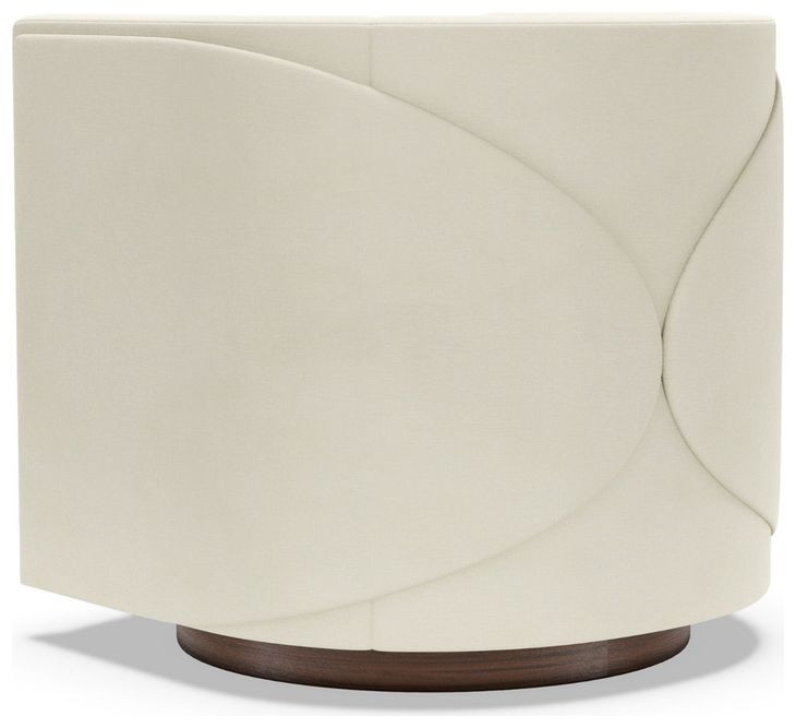 Ingrid White Upholstered Swivel Chair