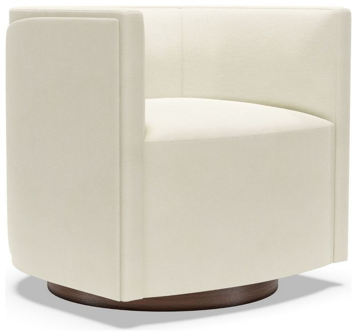 Ingrid White Upholstered Swivel Chair