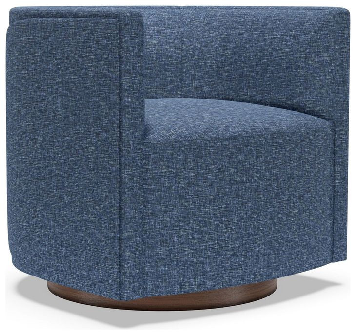 Ingrid Blue Upholstered Swivel Chair