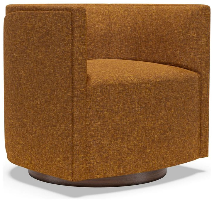 Ingrid Orange Upholstered Swivel Chair
