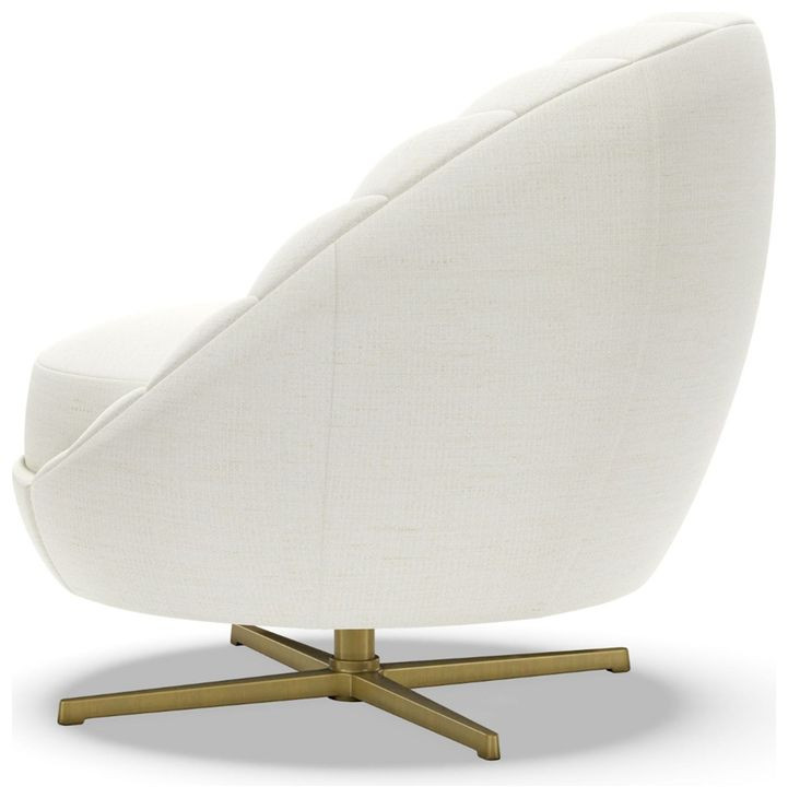 Lucille White Upholstered Swivel Chair