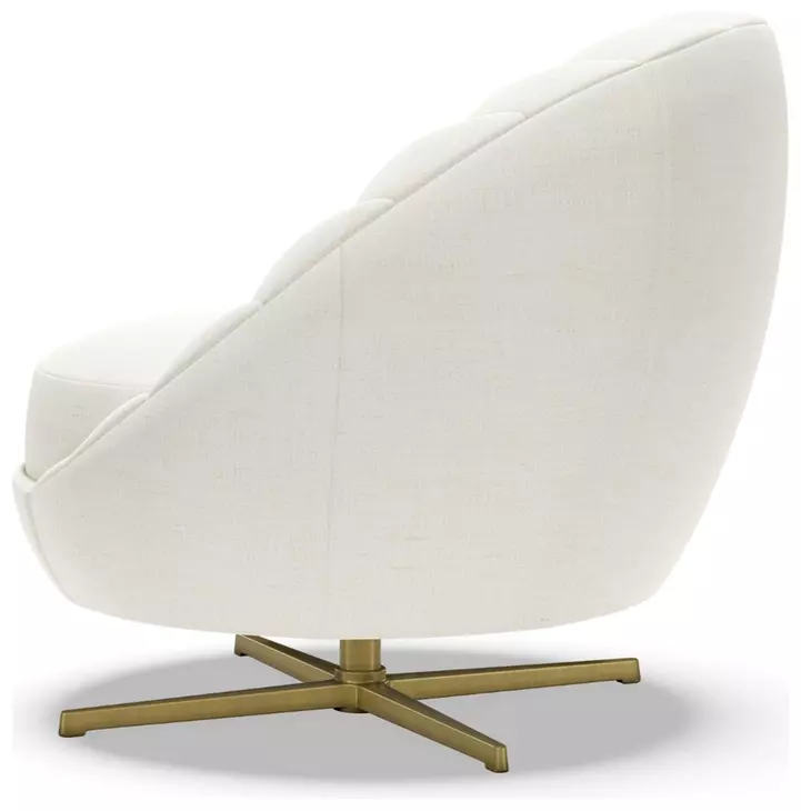 Lucille White Upholstered Swivel Chair