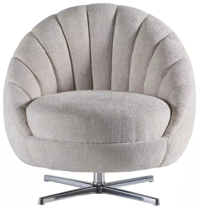 Lucille Beige Upholstered Swivel Chair