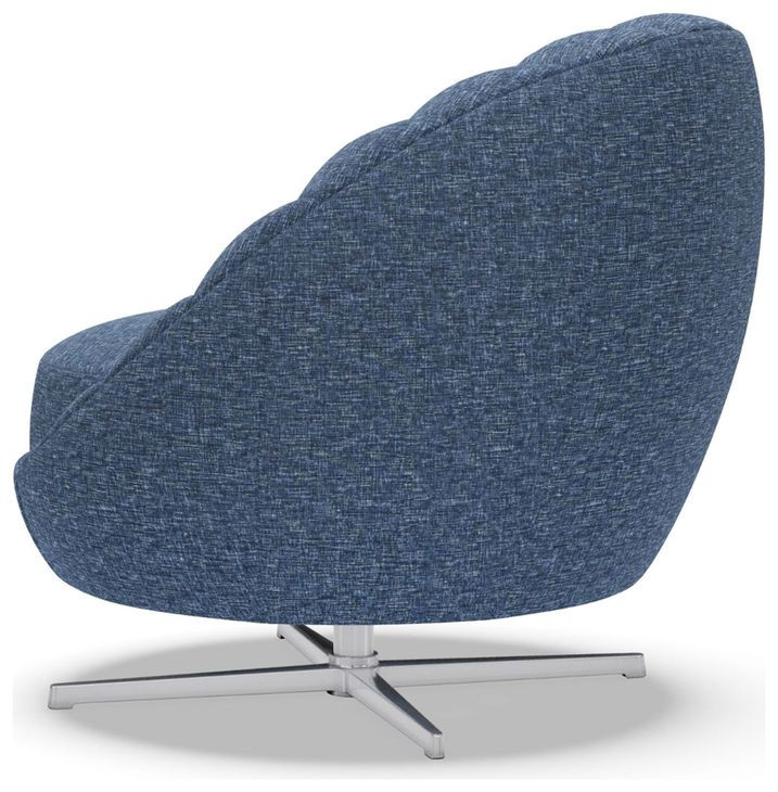 Lucille Blue Upholstered Swivel Chair