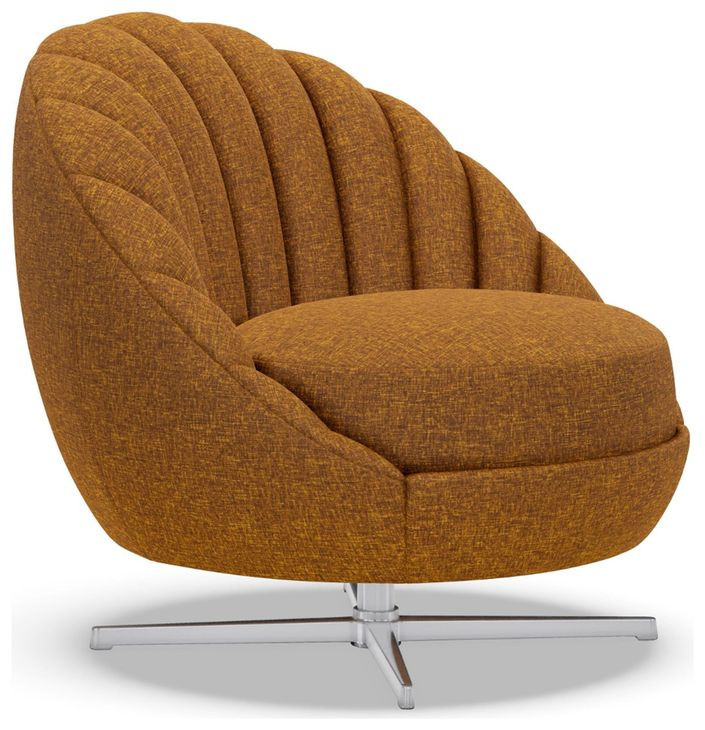 Lucille Orange Upholstered Swivel Chair
