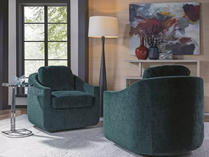 Liz Aqua Upholstered Swivel Chair